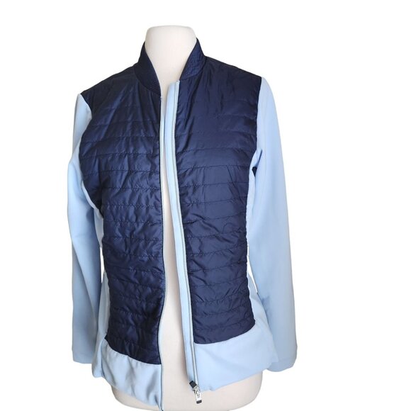 KJUS‎ Women's Retention Jacket Size XL 42 Golf Puffer Lightweight Stretchy Blue - Picture 1 of 14